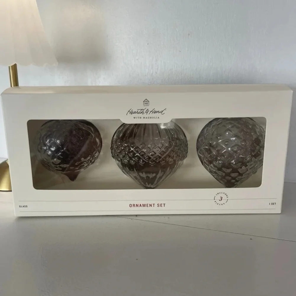 Hearth & Hand Glass‎ Ornament Trio - Clear